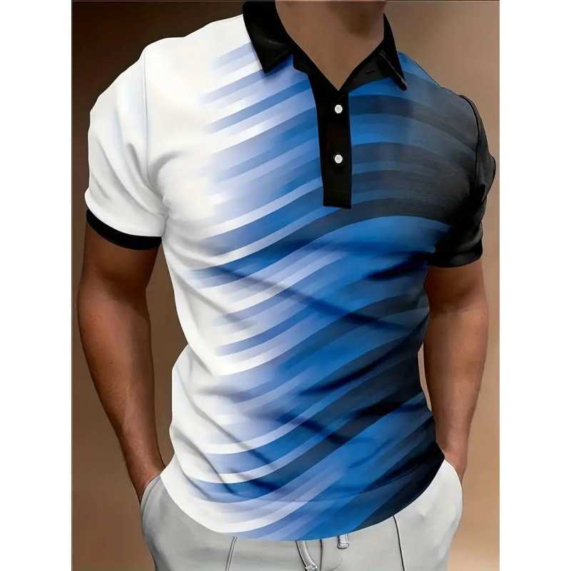 Polynesian Pattern Polo Shirt Men Hawaii Maori 3d Print Lapel Short Sleeves Loose Button Tee Shirts Casual Streetwear T-ShirtX240920