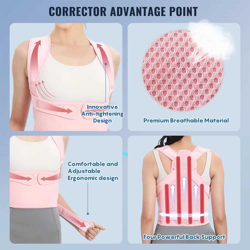 Back Brace Posture Corrector for Women Adjustable Back Straightener Posture Corrector Scoliosis Hunchback Correction Support D251022