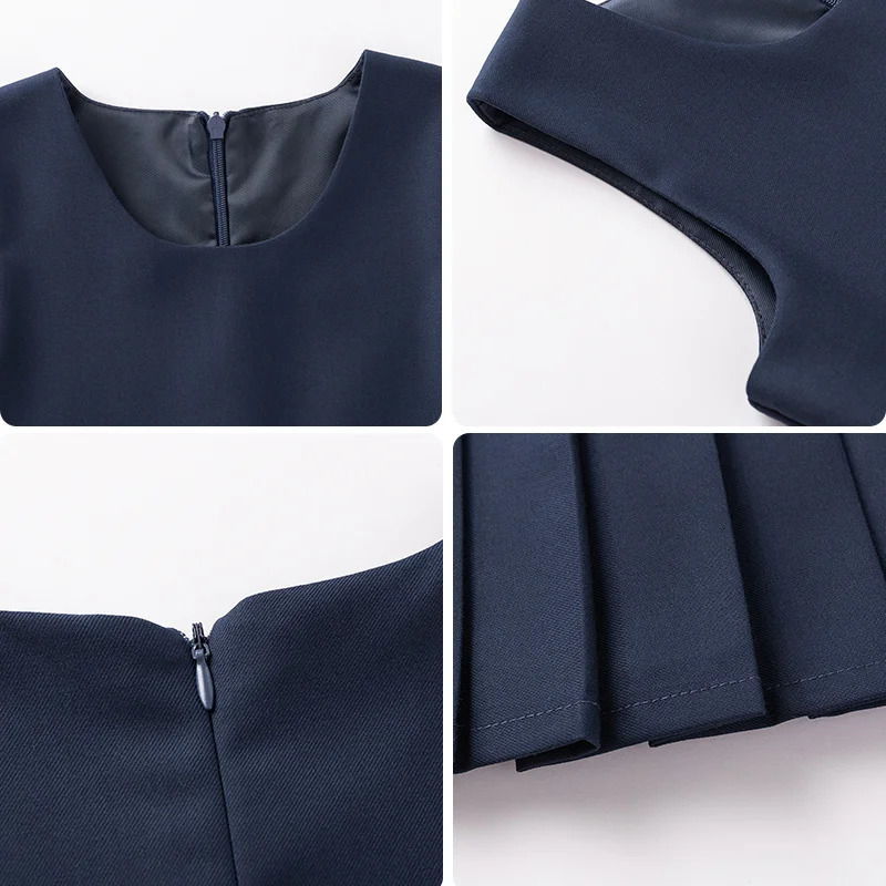 Preppy Young Girls Blazer Dress For Child School Occasion Costumes Elegant Girls Suit Formal Pleated Dress 4 5 6 8 9 10 11 12 14 251021