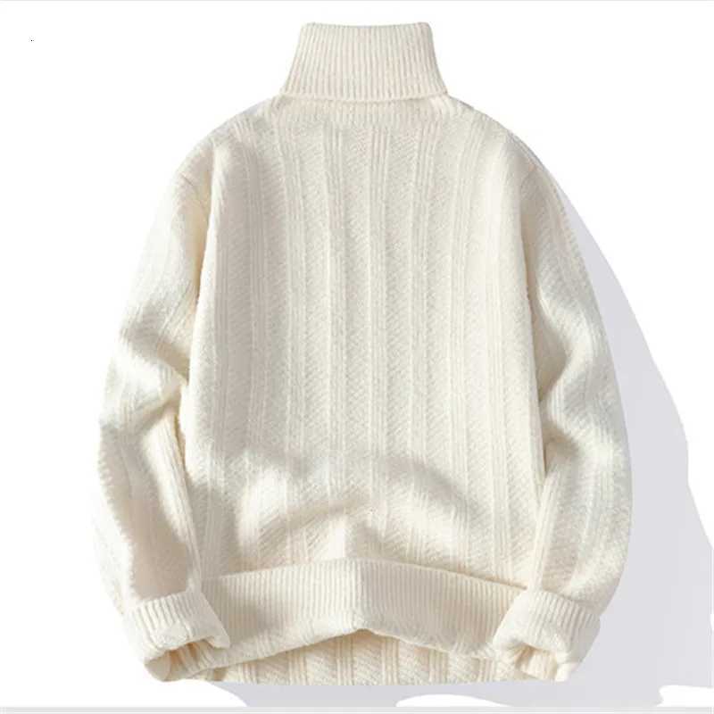 Autumn Winter Mens Turtleneck Sweater Solid Color Fashion Knitted Pullovers Men Korean Slim Fit Casual Knit Pullover SweatersXJ251022