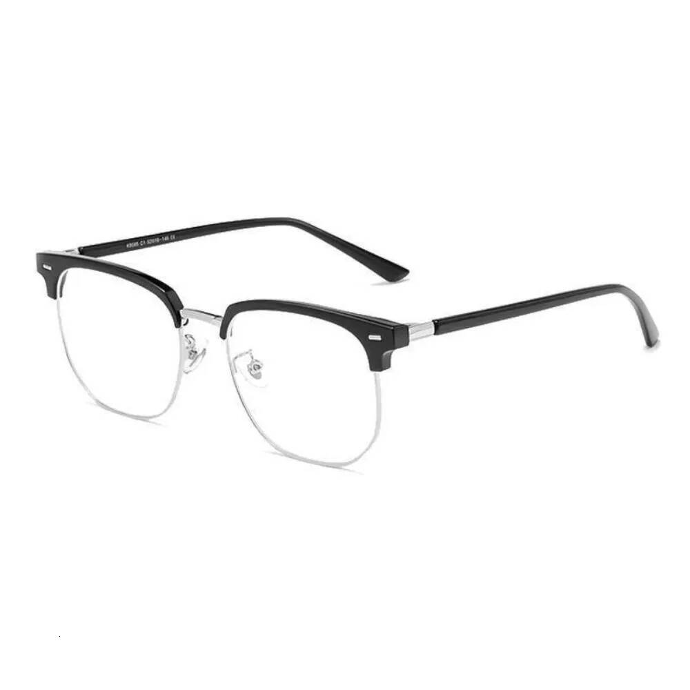Fashion unisex square Plain for men women Metal frame polygon eyeglasses Gentle Black anti blue light glasses ddmythur