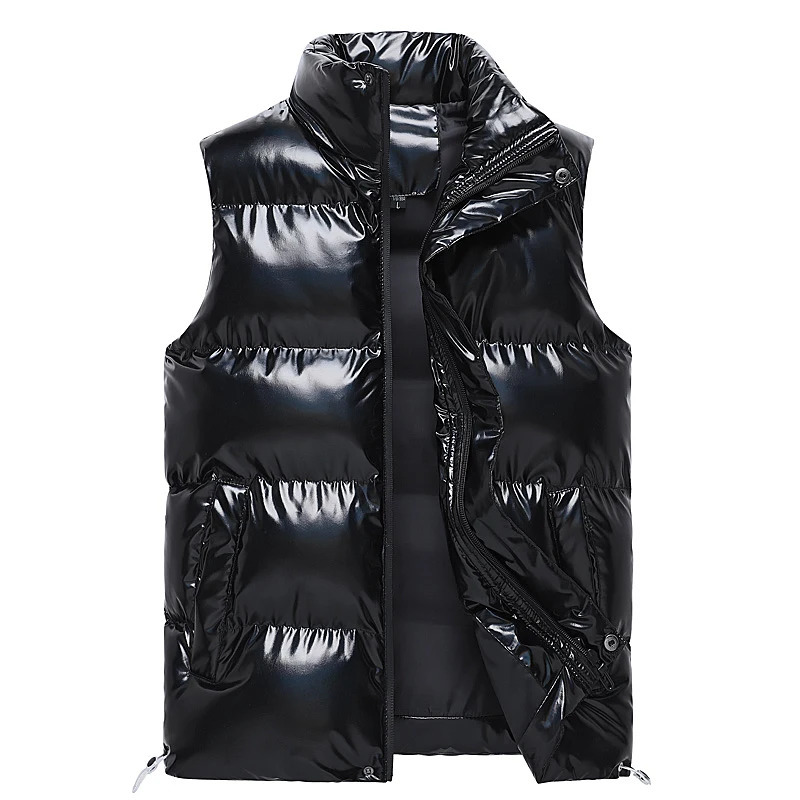 90 white duck down Waistcoat male Gielt Casual black sliver vests Man DOWN vests Thicken Men Winter Warm casual Bright Vest 251016