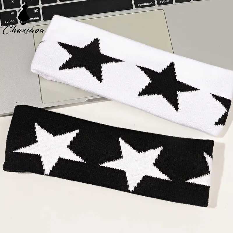 Star Embroidery Sports Headband for Running Cycling Yoga Black Headbands for Women No Slip Soft Hair Accessories V251022