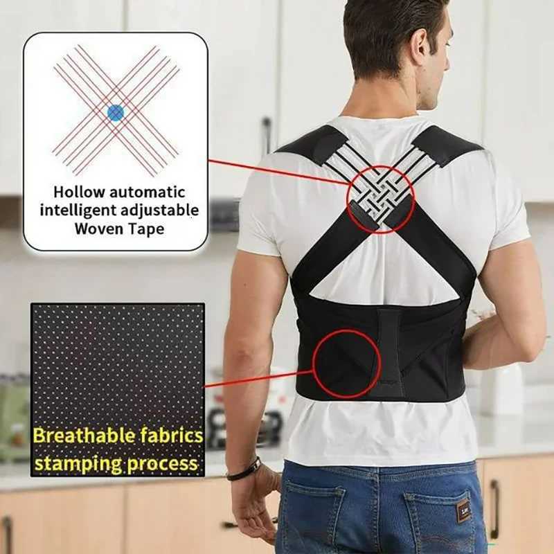 Posture Back Brace Adjustable Back Support Strap to Prevent Spinal Distortion and Hunchback Suitable for Men and Women D251022