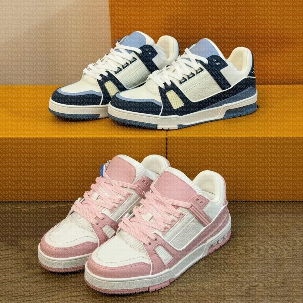 Designer Mens sneakers Platform Sneakers Trainer shoes ablohs Embossed denim Calfskin Leather Lace-up Skate sneakers luxury Virgil casual shoes size 35-45