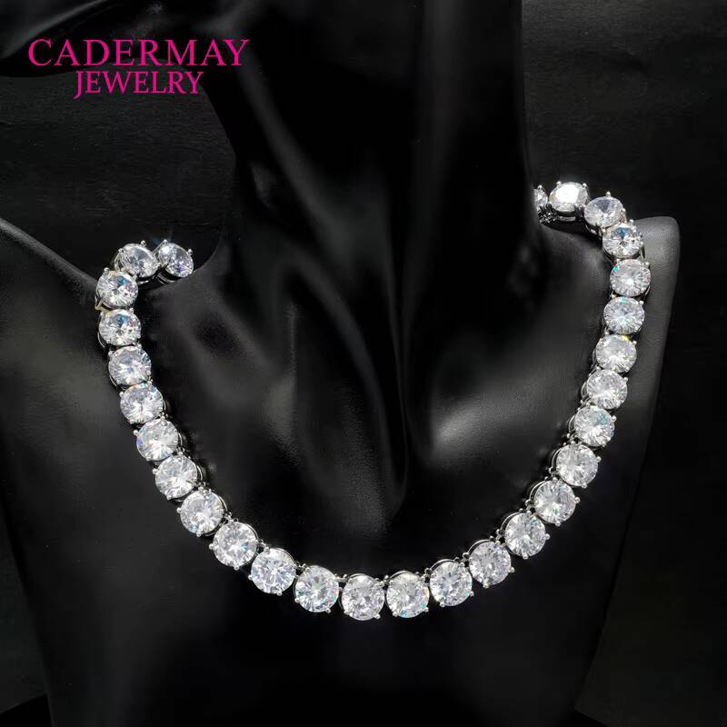 Hip Hop Tennis Necklace 18k Gold Plated Jewelry Iced Out Diamond Clustered Tennis Chain