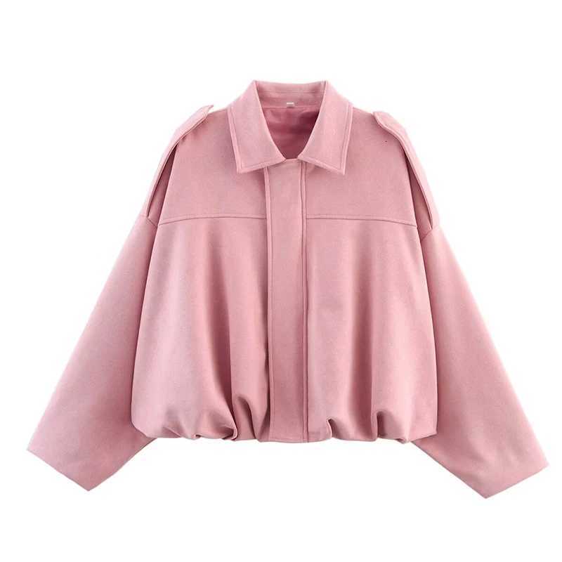 Womens Bomber Jackets Coats Fashion Turndown Collar Long Sleeve Loose Coats Vintage Female Outerwear Chic Tops1 Y251105