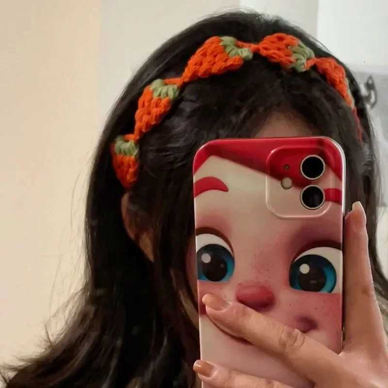 Small Strawberry Headband Crochet Sweet Cute Hair Band Women Scarf Headbands Bandanas Wide Elastic Hairbands Fashion Accessories V251022