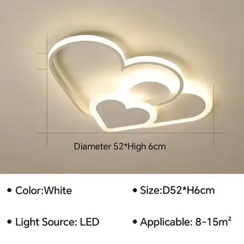 Children's Room LED Ceiling Light Modern Study Lighting Fixtures Creative White Pink Pentagram Ceiling Lamps
