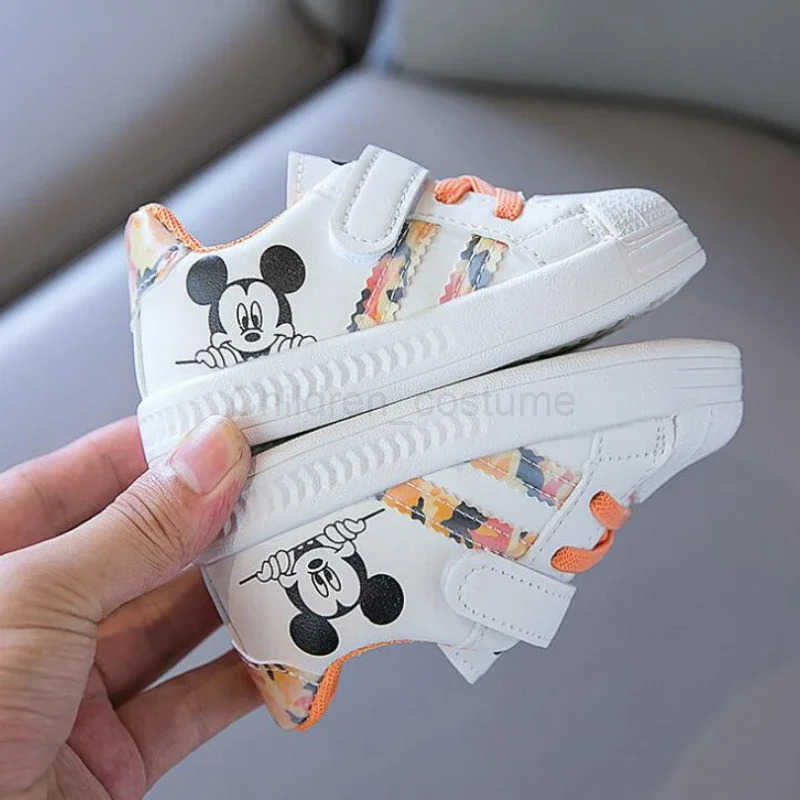 Disney White Casual Shoes For Baby Boy Girl Brand Children Sneaker Mickey Mouse Kids Sports Shoes Toddler Walking Shoes H251022
