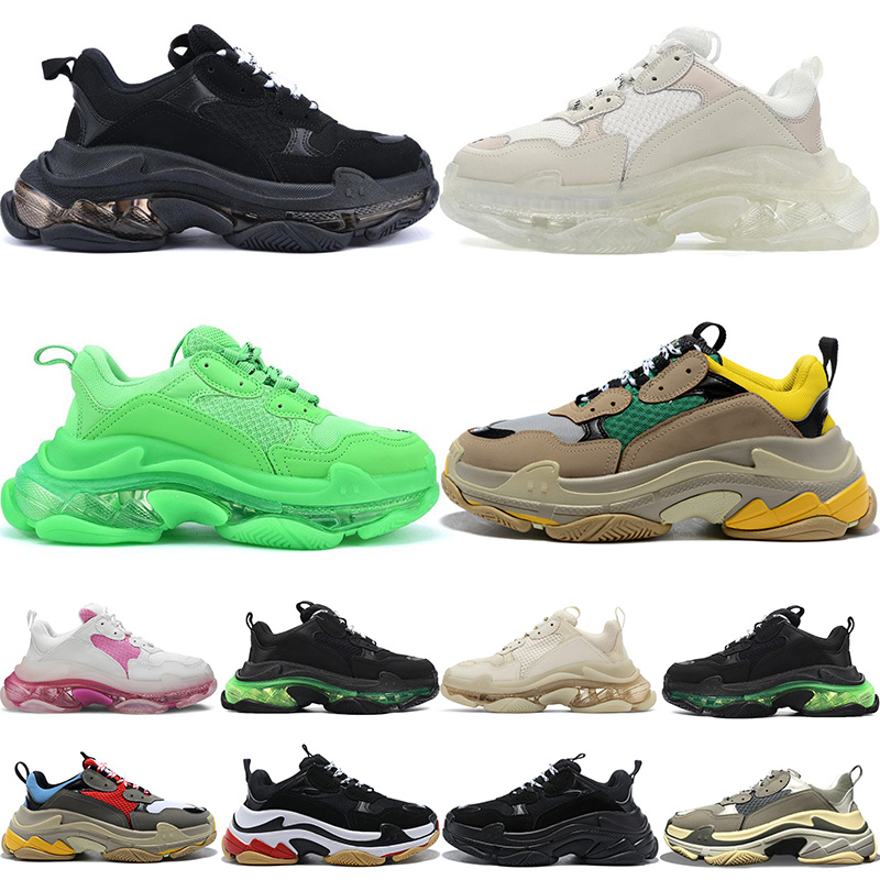 Designer triple s luxury trainers triple casual shoes men women leather black white red pink outdoor runer sports running shoes sneakers