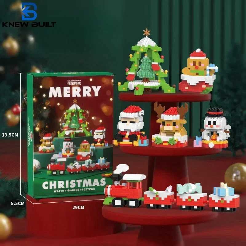 Knew Built Christmas Micro Mini Building Blocks Toys Santa Claus Christmas Tree Reindeer Snowman Elements Perfect Gifts J251022