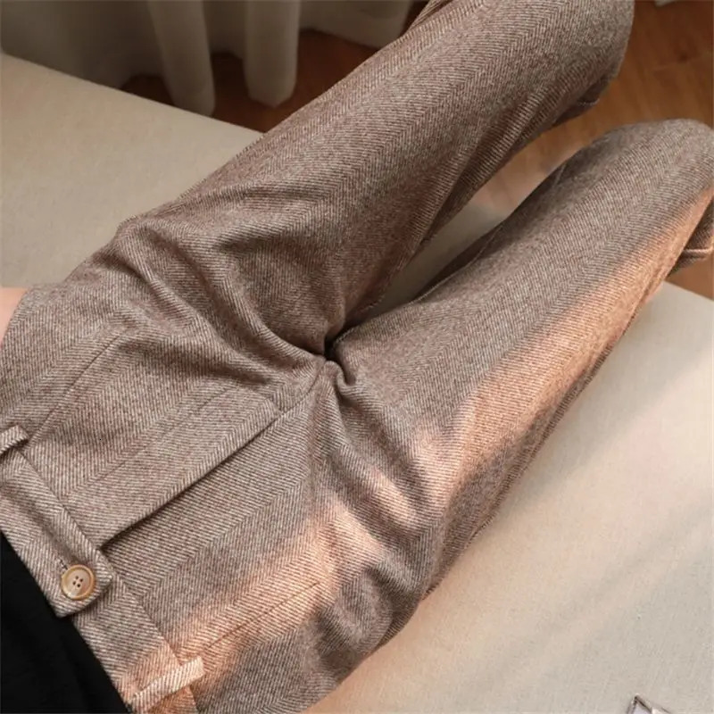 High Waist Women Suit Pants Office Ladies Harem Pencil Pants Korean Fashion Trousers Casual Button Loose Female Khaki Pants 251022