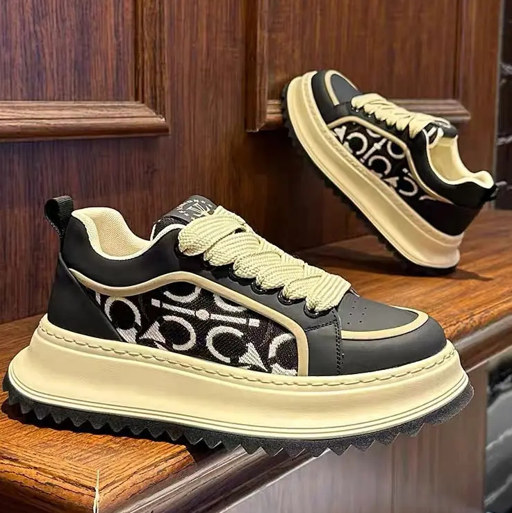 European station men's shoes spring trendy brand high-end and versatile casual board shoes student sports thick soles heightening daddy trendy sh