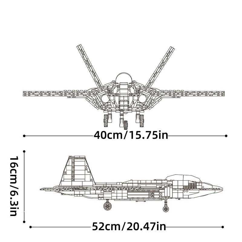 Technical USA F22 Raptor Stealth Strategic Fighter Building Blocks Supersonic Airplane Model Bricks Boy Toys Adult Gifts for Kid J251022