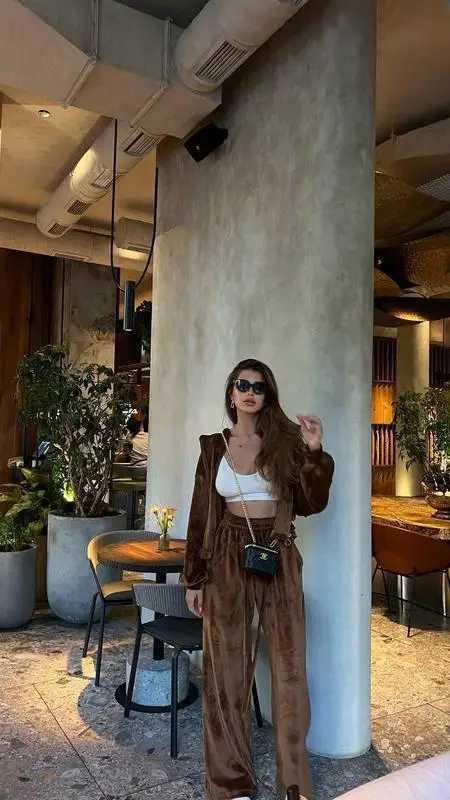 Women Autumn Hooded Coat Two Pieces Sets Solid Patchwork Wide Leg Pants Chic Outfit New Long Sleeve Casual Simple Ladies SuitsT251022