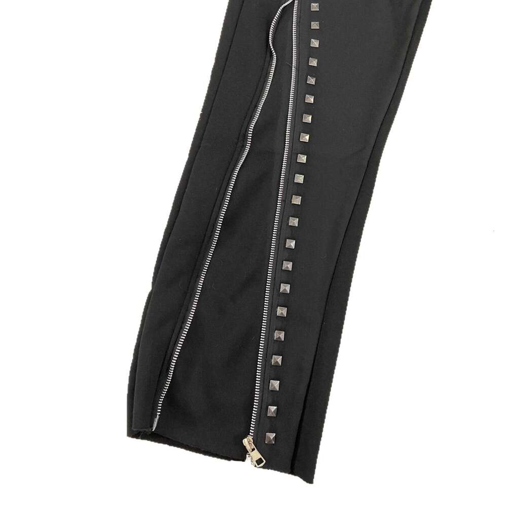 Early Spring New Long Pants Heavy Knit Zipper Design Street Style Niche Fashion Vintage Unisex Threaded