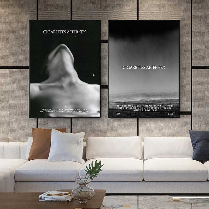 Black Modern Women Cigarettes After Sex Canvas Paintings Posters and Prints Wall Art Pictures for Living Room Decoration Cuadros D251022