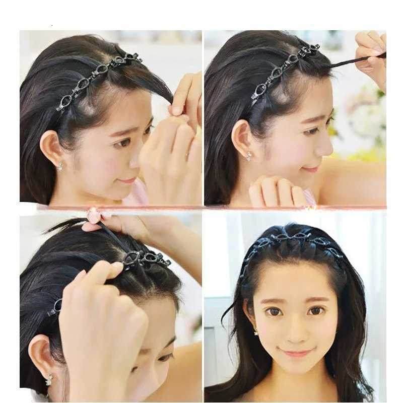 Fashionable Multilayer Hollow Braided Womens Bangs Headband Hair Clip for Hairdressing and Styling Women Girls V251022