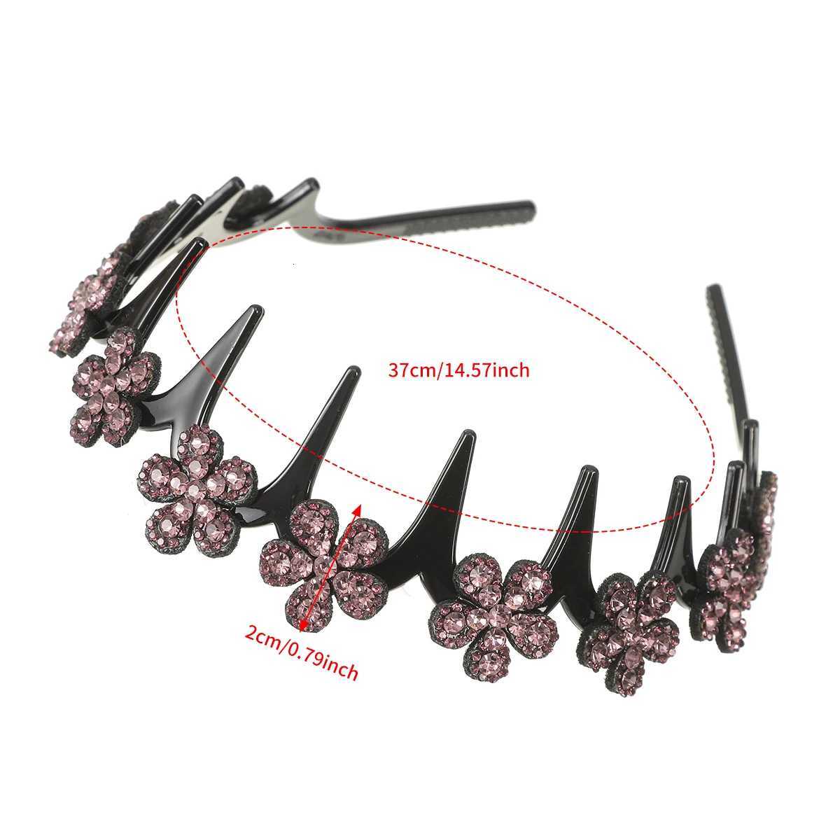 Flower Rhinestone Wave Hairband Headbands Hair Hoops Women Korean Retro Hair Hoops Face Wash Hairpin Fluffy Texture Toothed Comb V251022