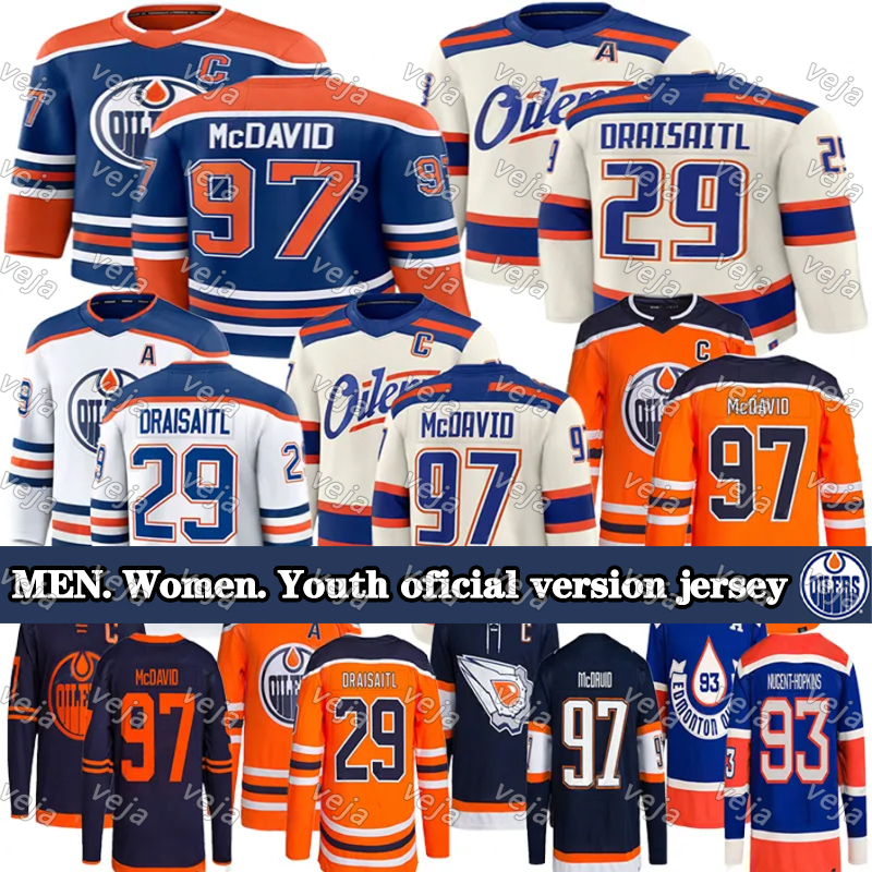 97 ConnorS McDavidS edmonton hockey jersey oilers jersey Leon Draisaitl Zach Hyman Evander Kane Evan Bouchard Jeff Skinner Stuart Skinner Wayne Gretzky jerseys