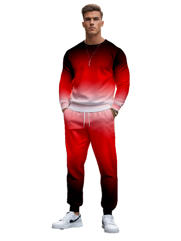 Men's Ankle-Length Knitted Cotton Blend Long Sleeve Sweatshirt Brown round Neck Casual T-Shirt Comfortable Outdoor Wear - YLWY00138