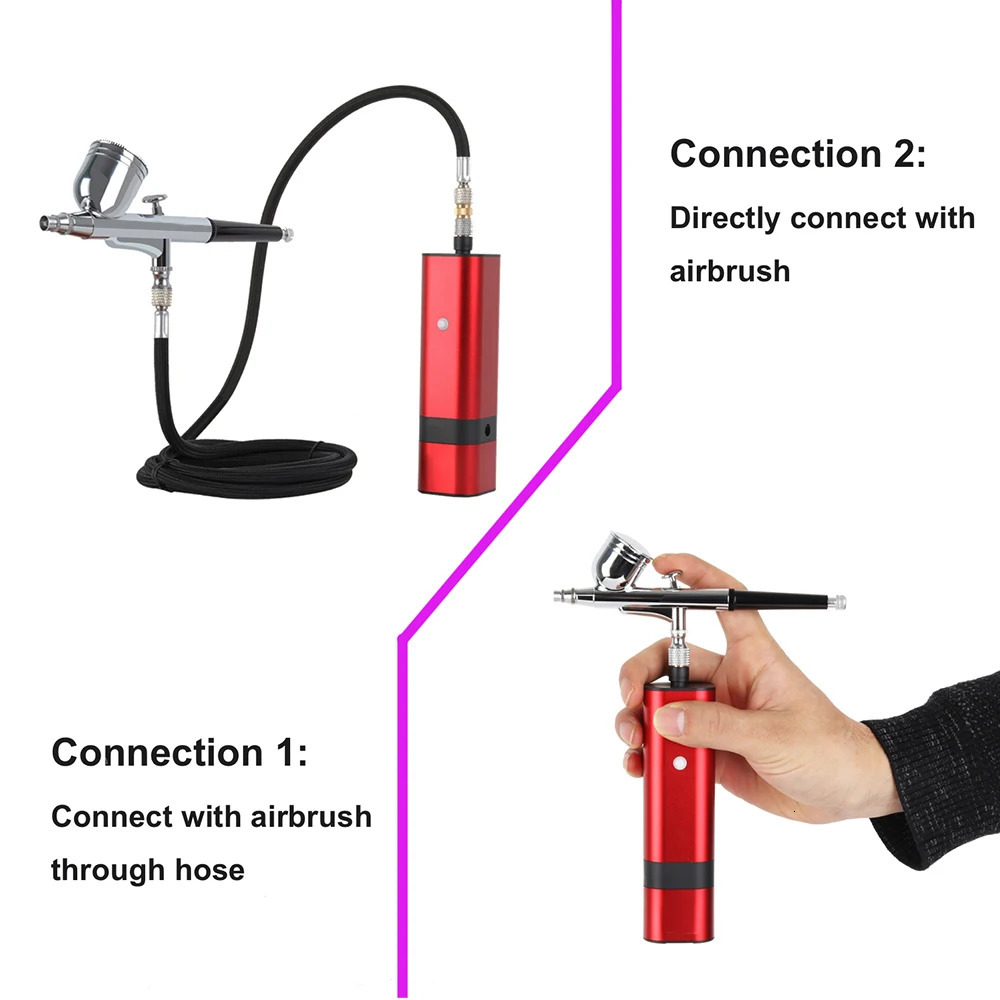 Quality Arrival TM80S Wireless Airbrush With Compressor Kit 32Psi Auto Start Stop Mini Portable Cordless Personal 251015
