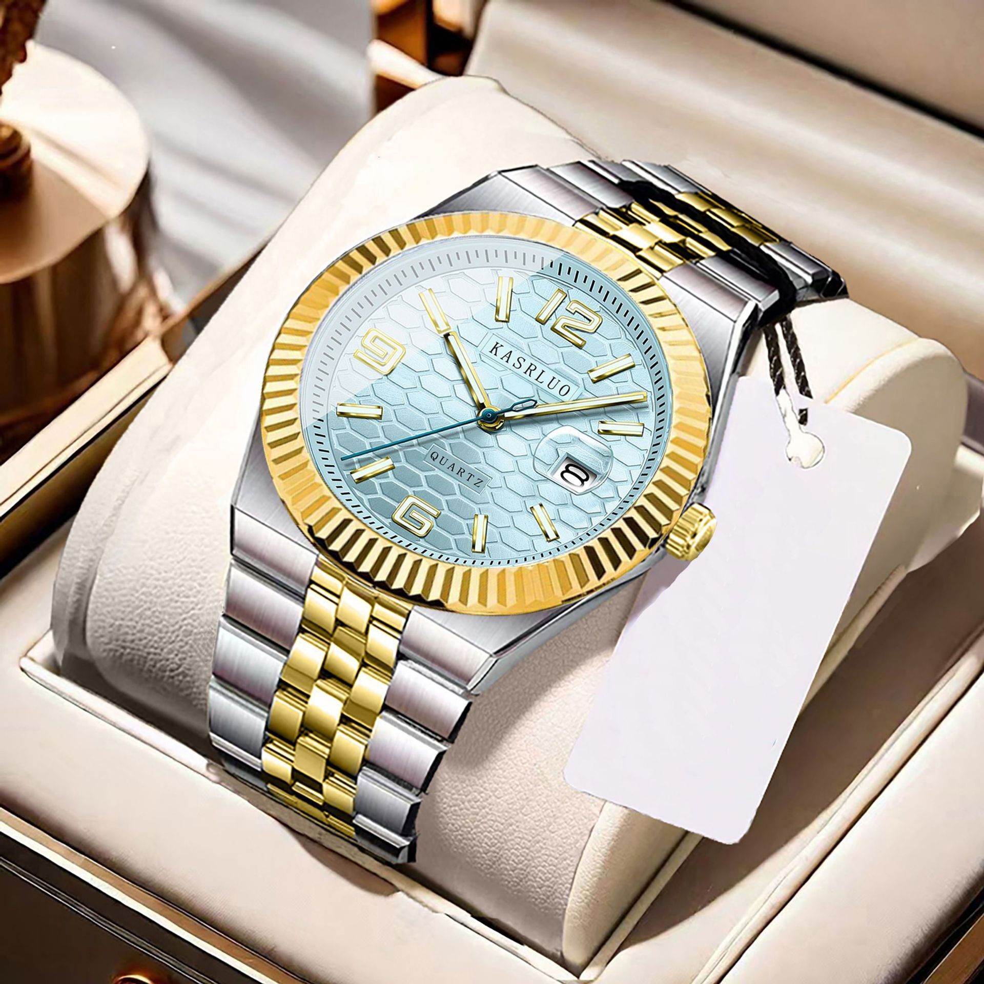 Designer Watch 2025 Men's Watch New Stainless Steel Luxury Watch Waterproof Non-mechanical Luminous Calendar Fashion Steel Band Quartz Watch