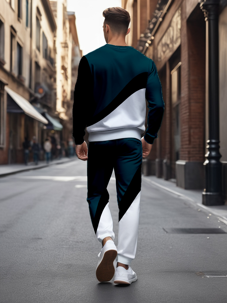 Men's Brown Knitted Cotton Blend Long Sleeve Sweatshirt Round Neck Ankle-Length Casual T-Shirt Comfortable Outdoor Wear - YLWY00150