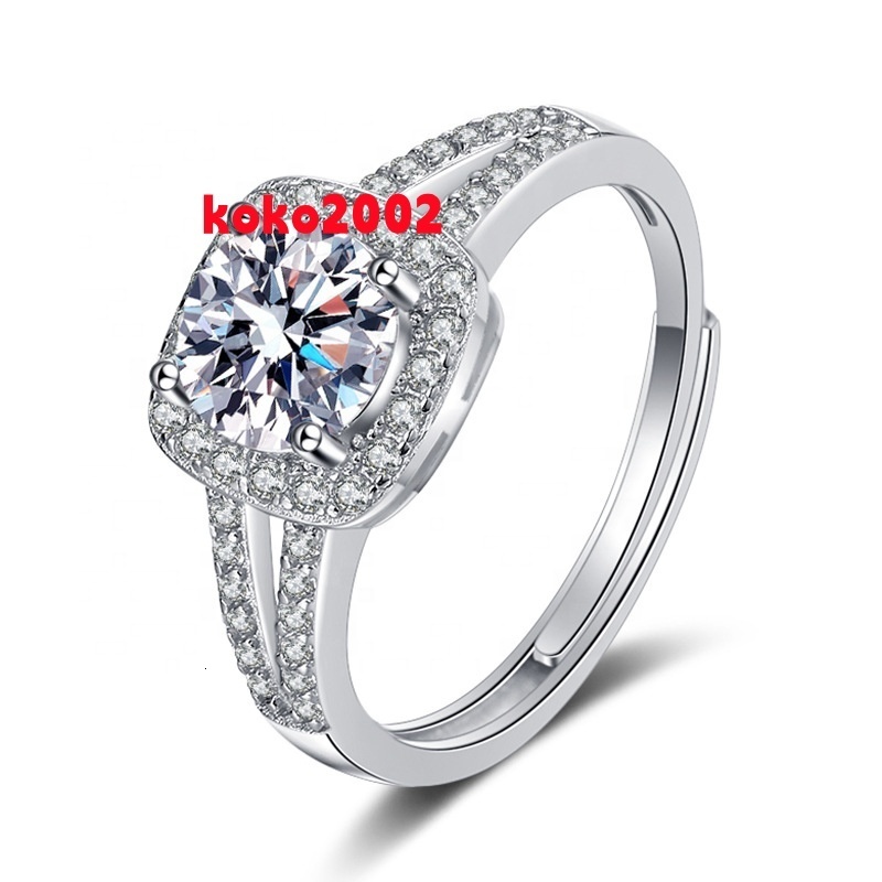 Wholesale Jewelry VVS1 925 Sterling Silver Wedding Bands Lab Diamond Rings Moissanite Stackable Engagement Ring for Women