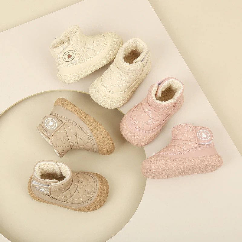 Baby Boys Girls Cartoon Rabbit Padded Winter Warm Boots Rubber Soles Nonslip Indoor Outdoor Walking Shoes 251022