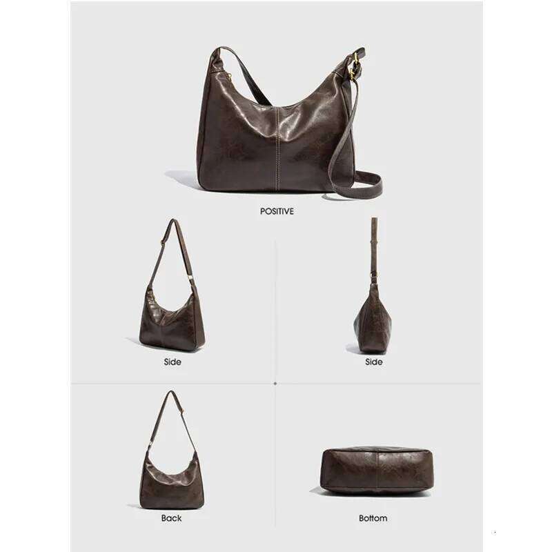 New Women's Fashion Handbags Retro Solid Color PU Leather Shoulder Underarm Bag Casual Women Hobos Messenger Bags Suo251022