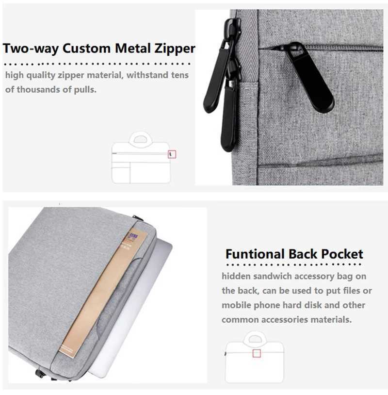 Waterresistant Universal Laptop Bag Sleeve 11 12 13 14 15 156 inch Notebook for Macbook Computer Handbag Briefcase Travel Bag W251022