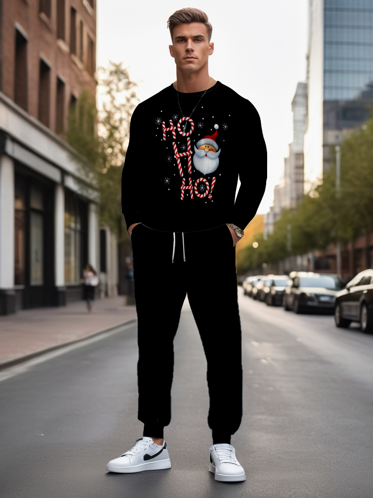 Men's Brown Knitted Cotton Blend Long Sleeve Round Neck Sweatshirt Ankle-Length Casual T-Shirt Comfortable Outdoor Wear - YLWY00168