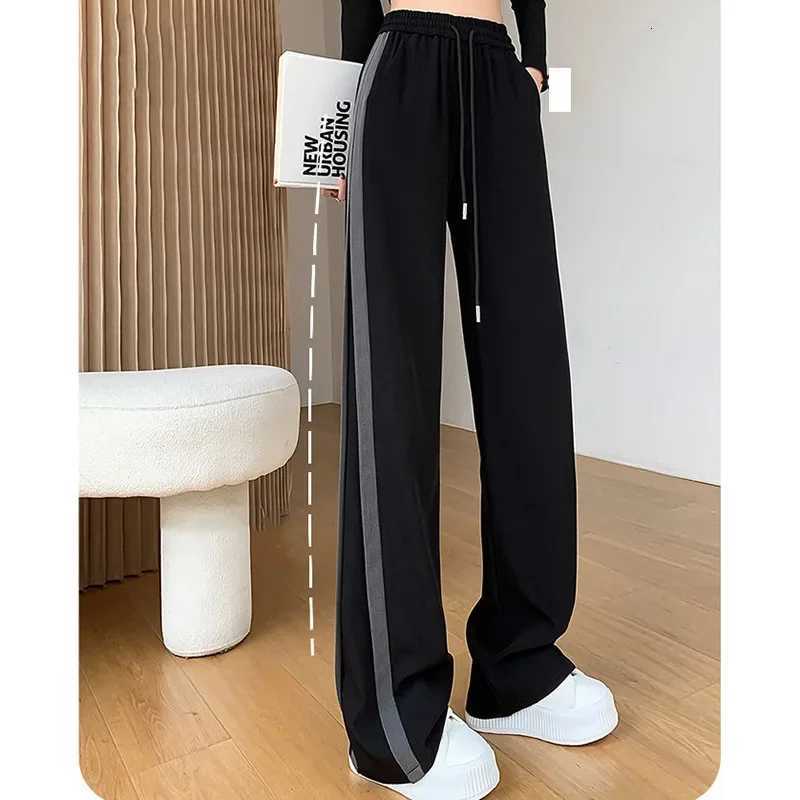 Summer Women Casual Sports Style Pants Lady Comfortable Baggy Wide Leg Straight Leg Trousers Female Fashion High Waisted SlacksT251022