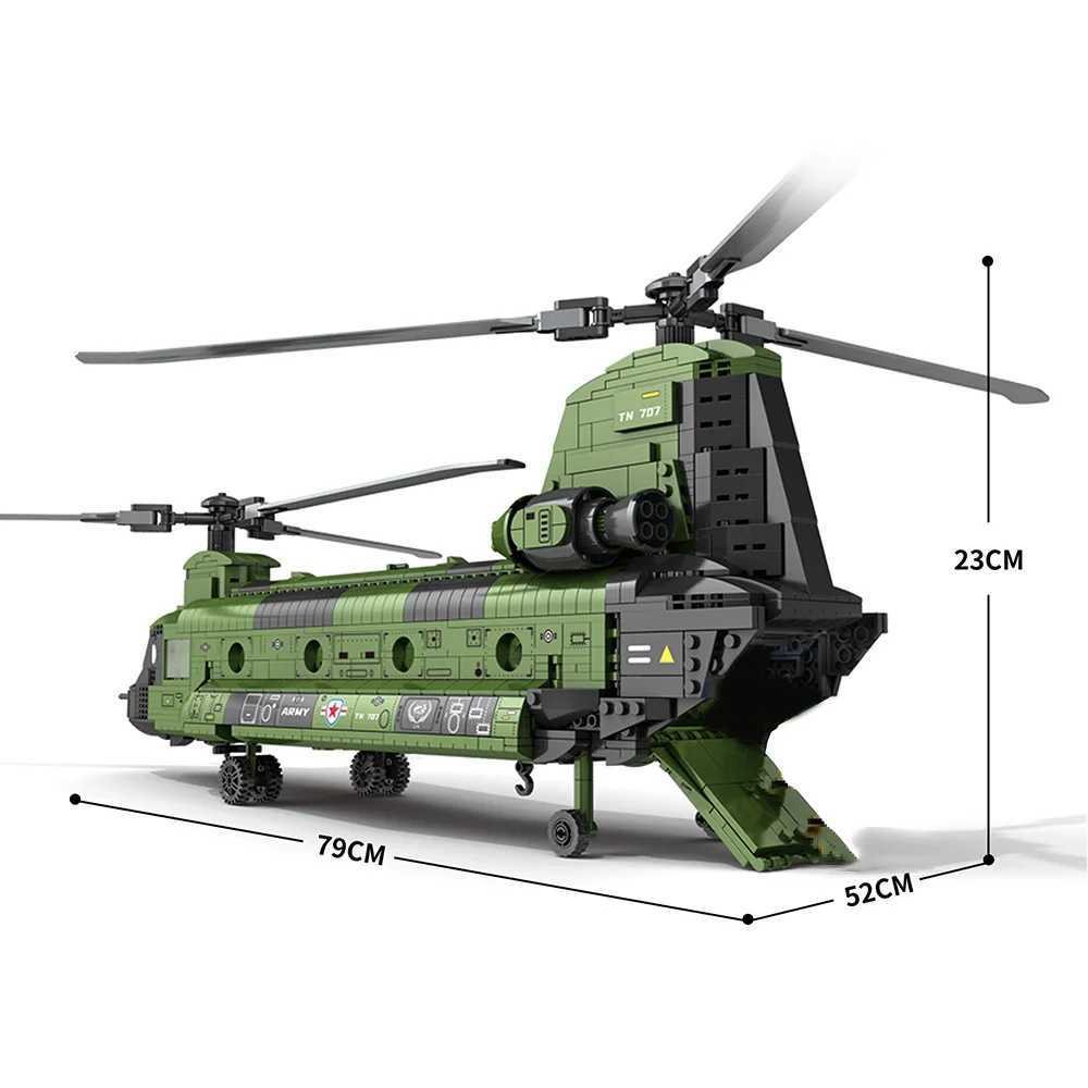Aircraft Series Chinook Helicopter Building Blocks Model Famous WWII Military Fighter MOC Brick Sets Boys Toys Gift For Children J251022