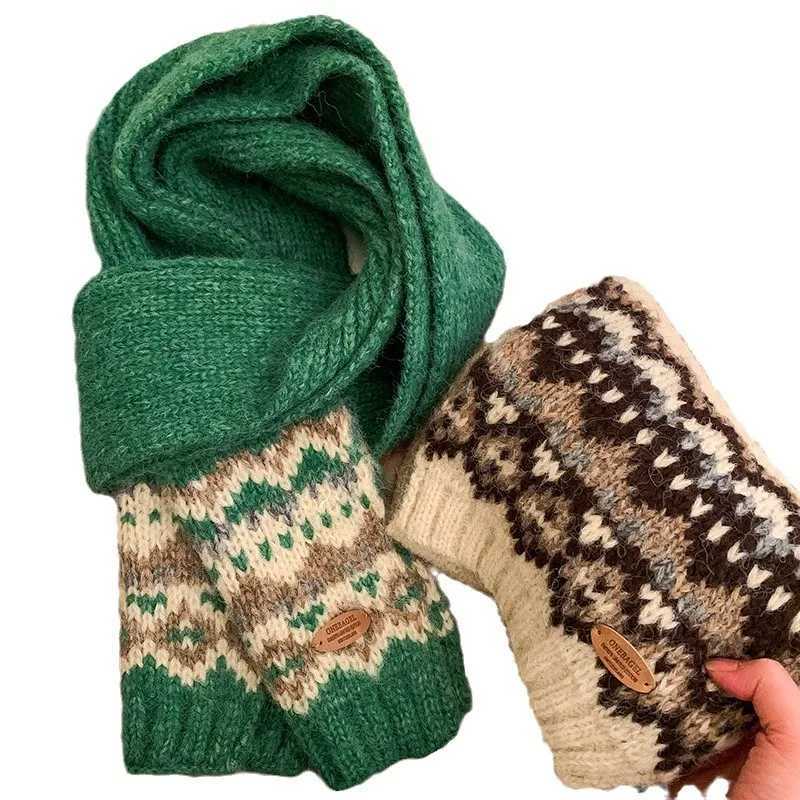 Fashion Winter Christm Atmosphere Blanket Scarf Green Knit Design Thick Warm Shawl Wraps With Poncho Stoles Echarpe J251022