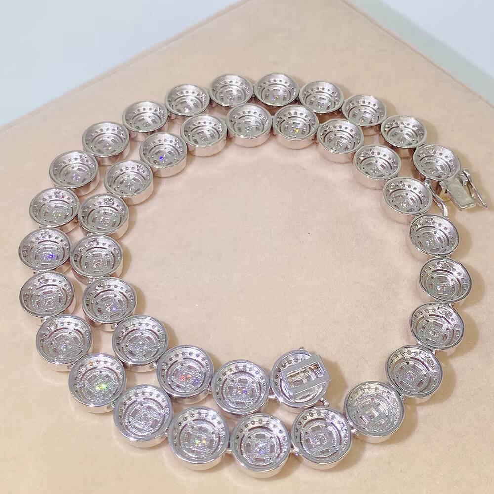 2024 New Hop Iced Out 13mm Diamond Gold Plated S925925 Sterling Sliver Moissanite Cuban Lidynamic Chain 20 Inches Necklace