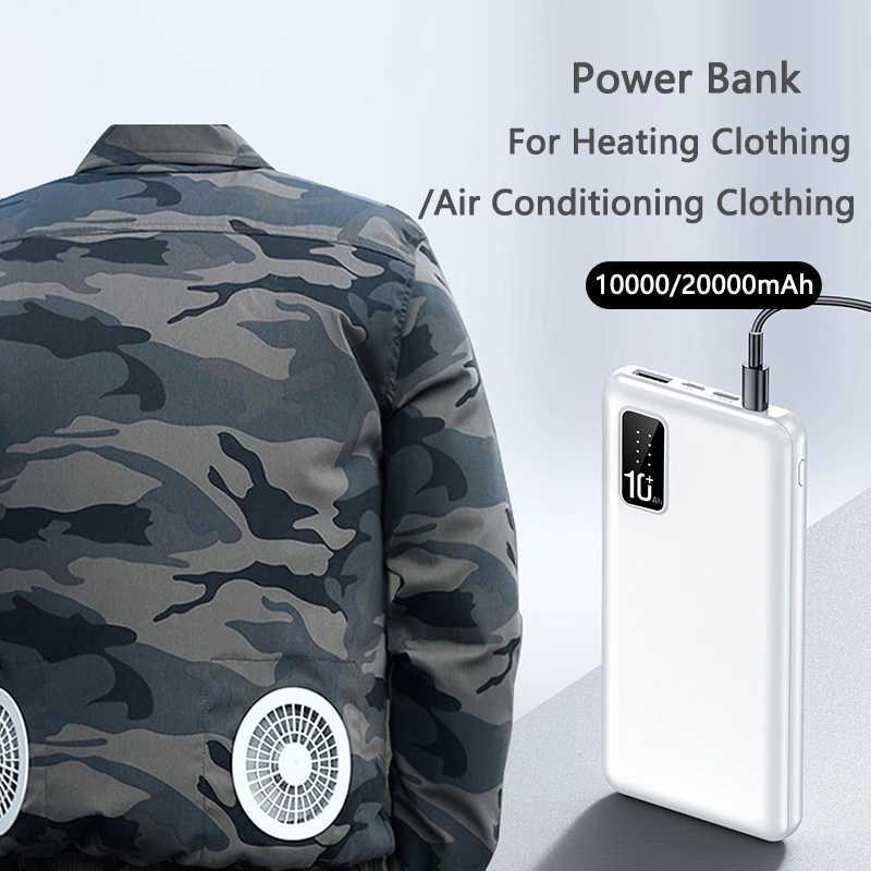 12V DC Power Bank 20000mAh Portable Charger Powerbank For iPhone Cooling Fan Heated Vest Jacket External Battery J251114