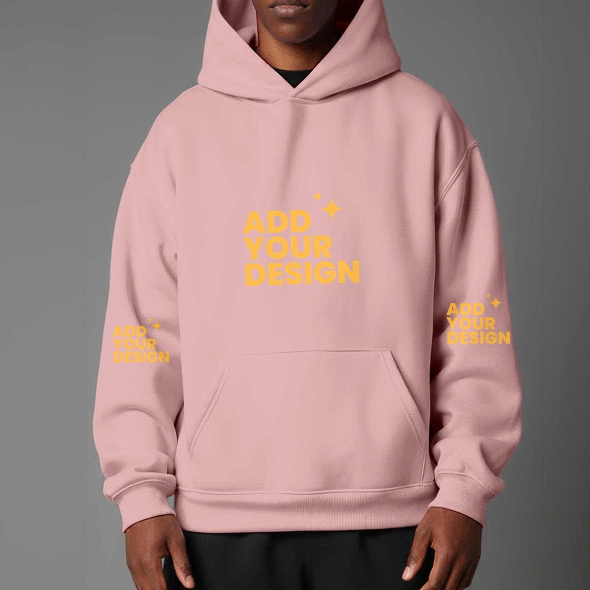 DHgatepod Unisex Micro-Fleece Lined Hoodie - DTF All-Over Print Regular Fit Pullover with Kangaroo Pocket (12 Colors)