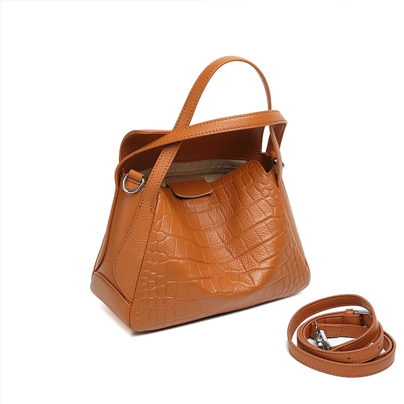 Hifashion Cowhide Genuine Leather Tote Handbags For Women 2025 Pattern Ladies Shoulder Crossbody Bags 251018