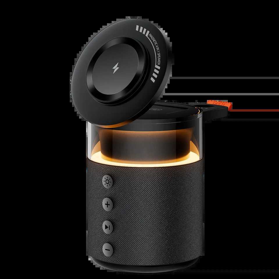 5in1 Magnetic Wireless Charging Station with Wireless Speaker Night Light Fast Charger for iPhone iWatch AirPods With Speaker J251114