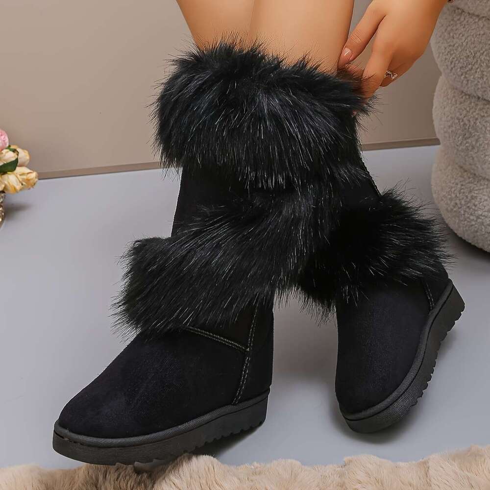 Knee-High Slip-On Closure, Soft Fabric Upper Cushioned Insole Cold Weather, Everyday Formal Events Easy-Clean Indoor/Outdoor Shoes - Perfect For Moms,