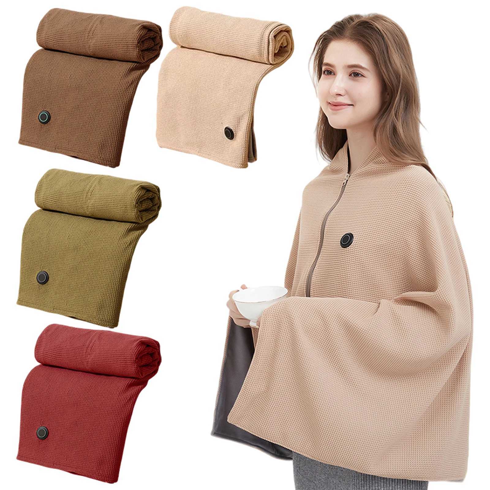 Women Warm Shawl Electric Back Heating Shawl Cover Blanket Multifunctional Winter Warm Blanket Usb Charging Heating With Zipper J251118