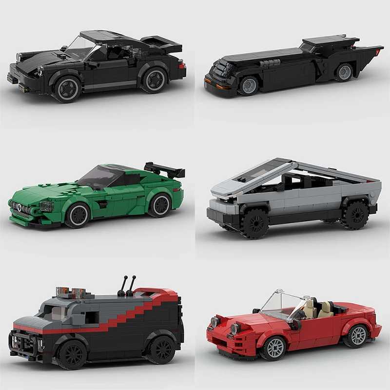 MOC Car Speed R34 488 Pickup R32 Racing Vehicle Model Building Block Super Race brick Christmas Gift City Technical rally sport J251022