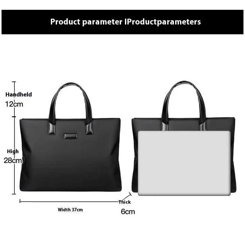 Men MultiFunctional Business Briefcase Portable Large Capacity Shoulder Bag Multiple Pockets Handbag for Business Casual Use W251022