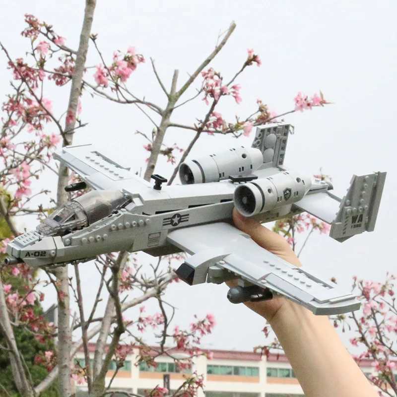 US Military A10 Fighter Building Blocks Arms Vehicle Model New Type Armored Thunderbolt II Plane Bricks Boys Toys J251022
