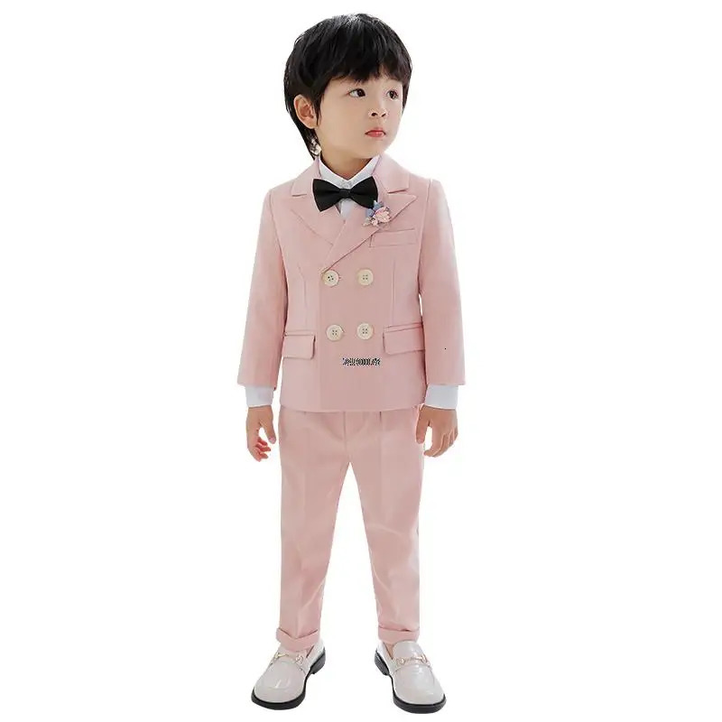 Korea Boys Pography Suit Children Wedding Dress Kids Stage Performance Blazer Suit Baby Birthday Formal Ceremony Costume 251021