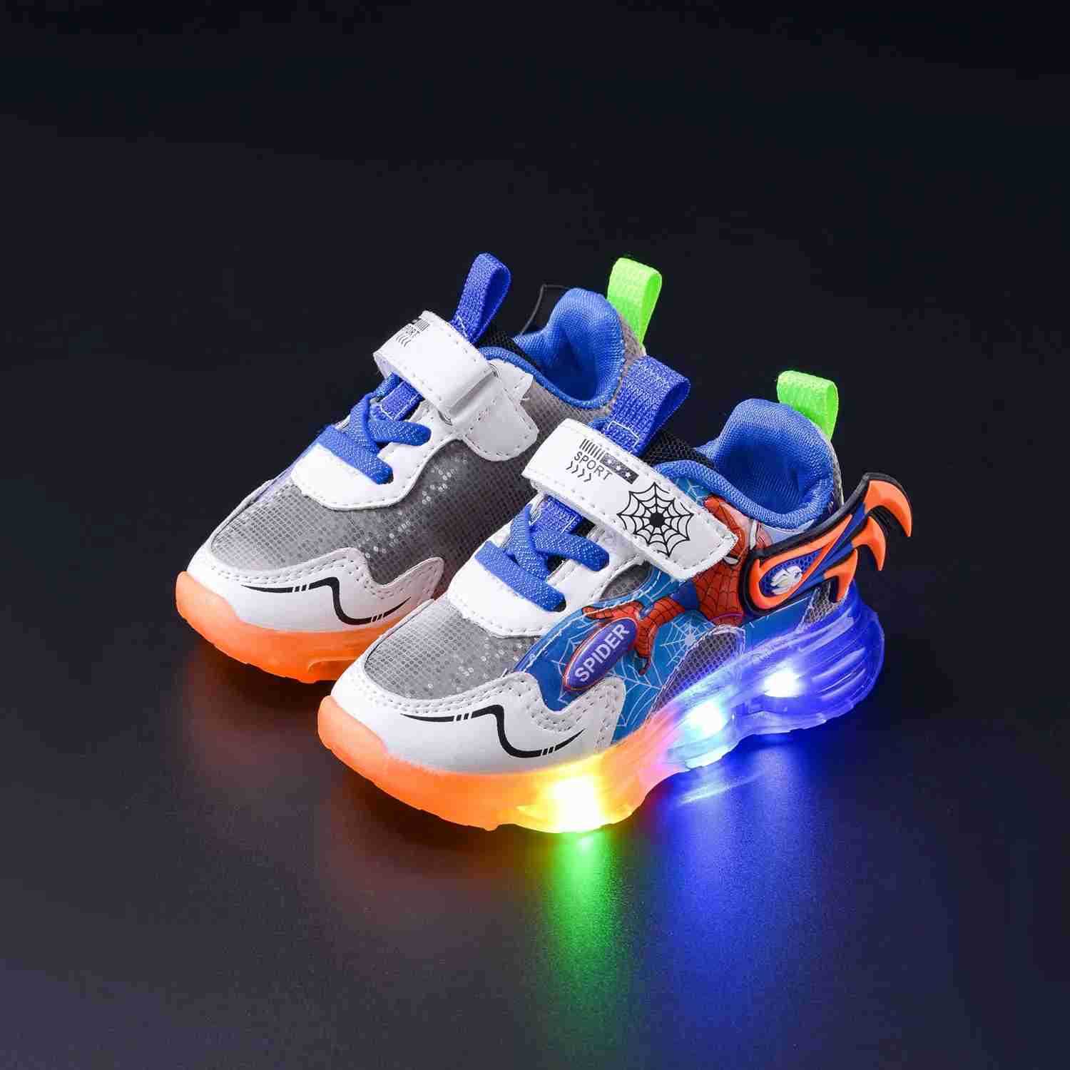 Disney Boys Shoes LED Lights Cartoon Autumn Childrens Sports Shoes Leather Nonslip Childrens Running Shoes Sneaker Size 2130 H251022
