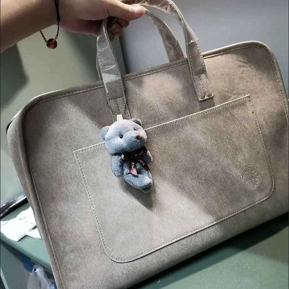 13141516Inch Laptop Notebook Case Felt Briefcase Notebook Pouch Shockproof with Bear Pendant Computer Storage Bag Business W251022